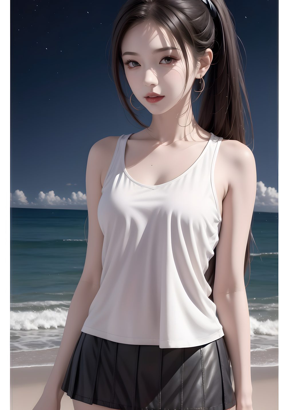 [AI绘画] 夏季海滩妹子4K [27P/45MB] AI美女-第1张