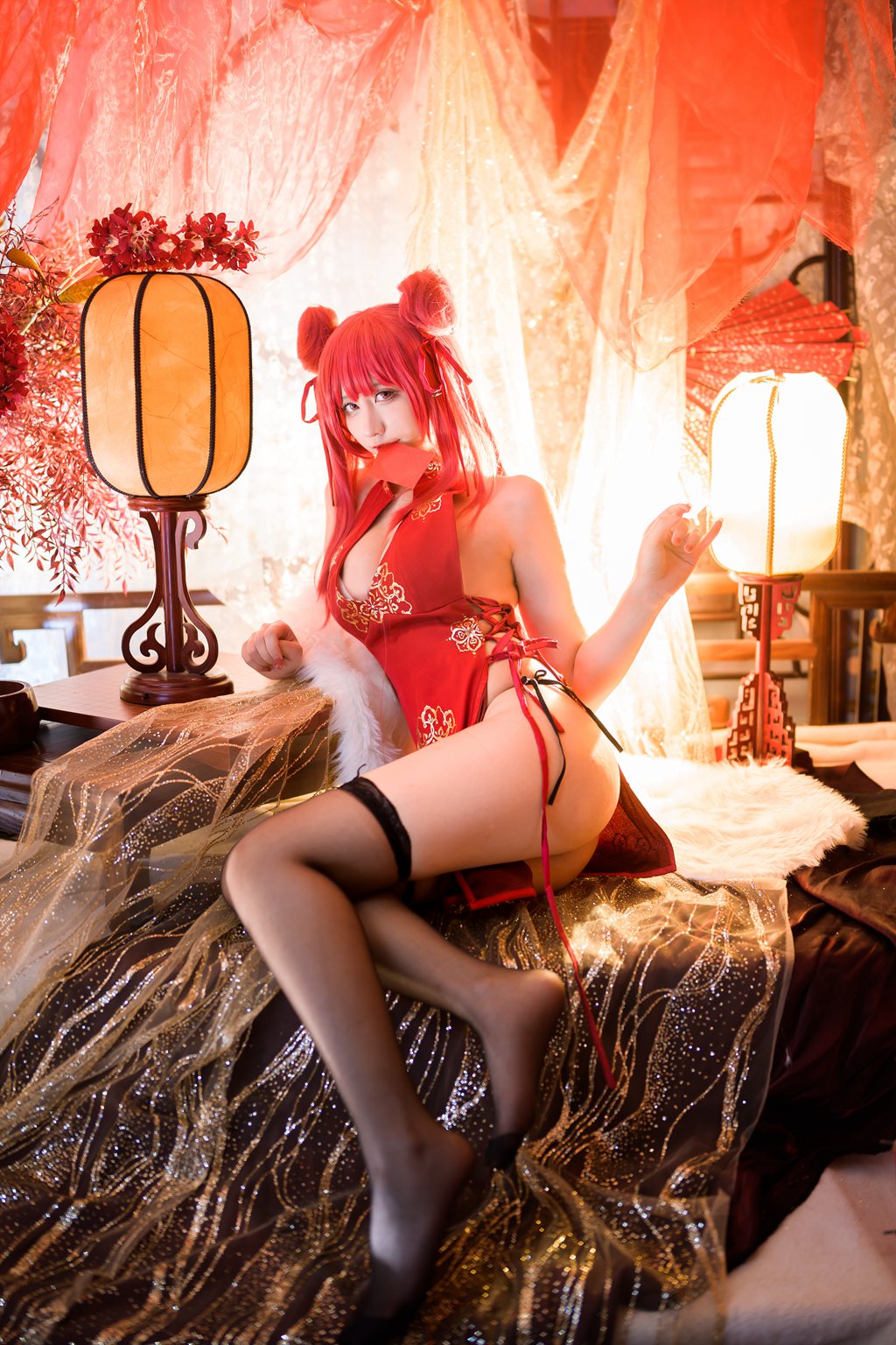知名动漫博主@九曲Jean 碧蓝航线 加利索新春旗袍 [24P/517MB] 网红写真-第4张