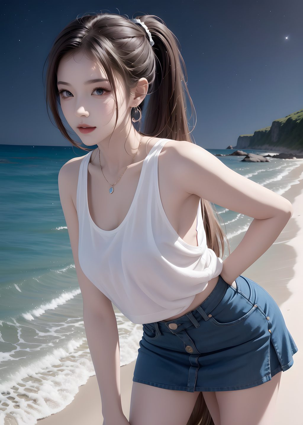 [AI绘画] 夏季海滩妹子4K [27P/45MB] AI美女-第4张
