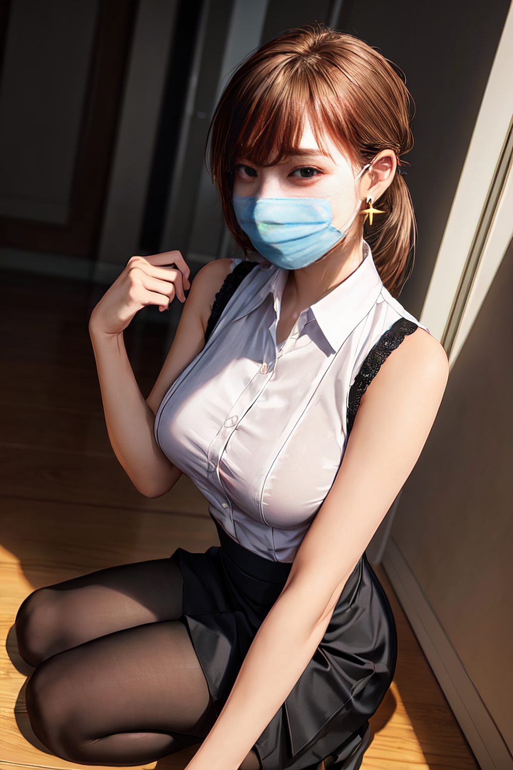 [AI绘画] 清纯美女的口罩范1 [75P/244MB] AI美女-第4张