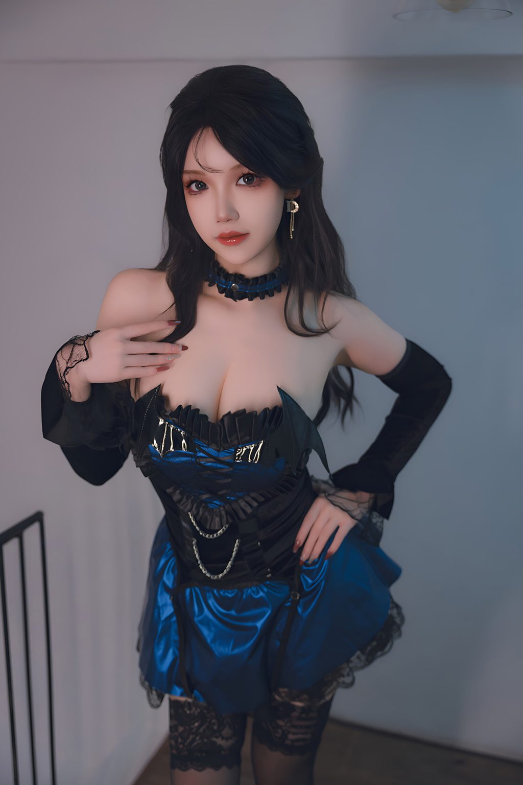 动漫博主@雪晴Astra 蓝色蕾丝短裙 [53P/1V/1.19G] 网红写真-第1张