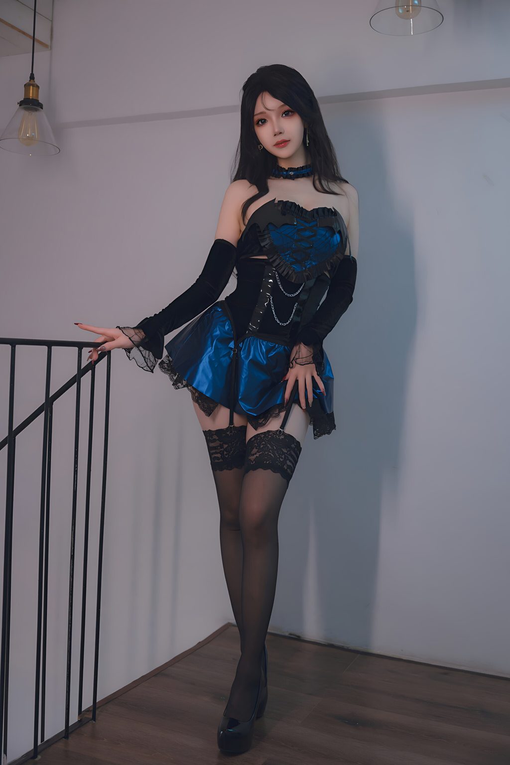 动漫博主@雪晴Astra 蓝色蕾丝短裙 [53P/1V/1.19G] 网红写真-第2张