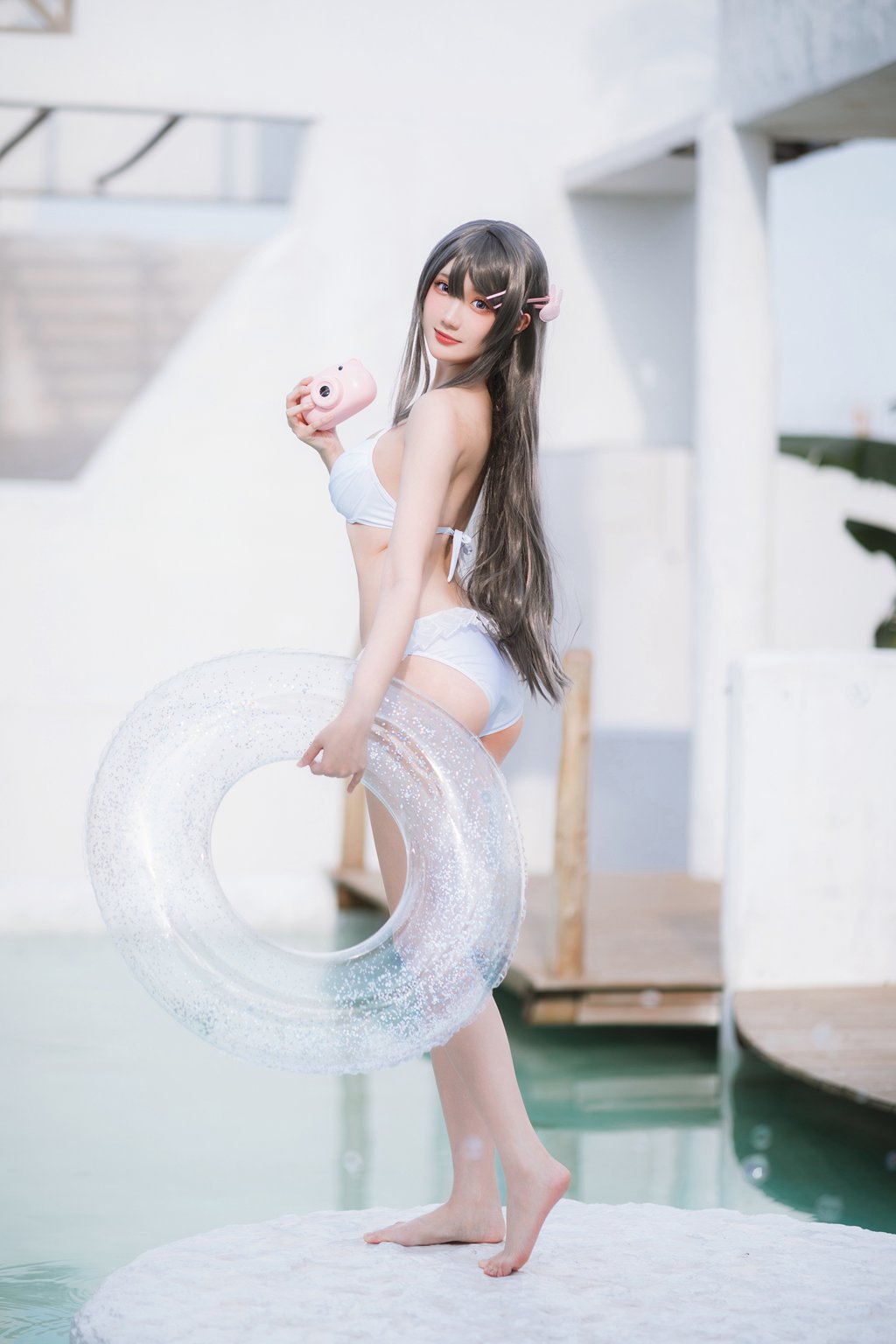 动漫Coser@瓜希酱 樱岛麻衣 泳装 [28P/54MB] 网红写真-第1张