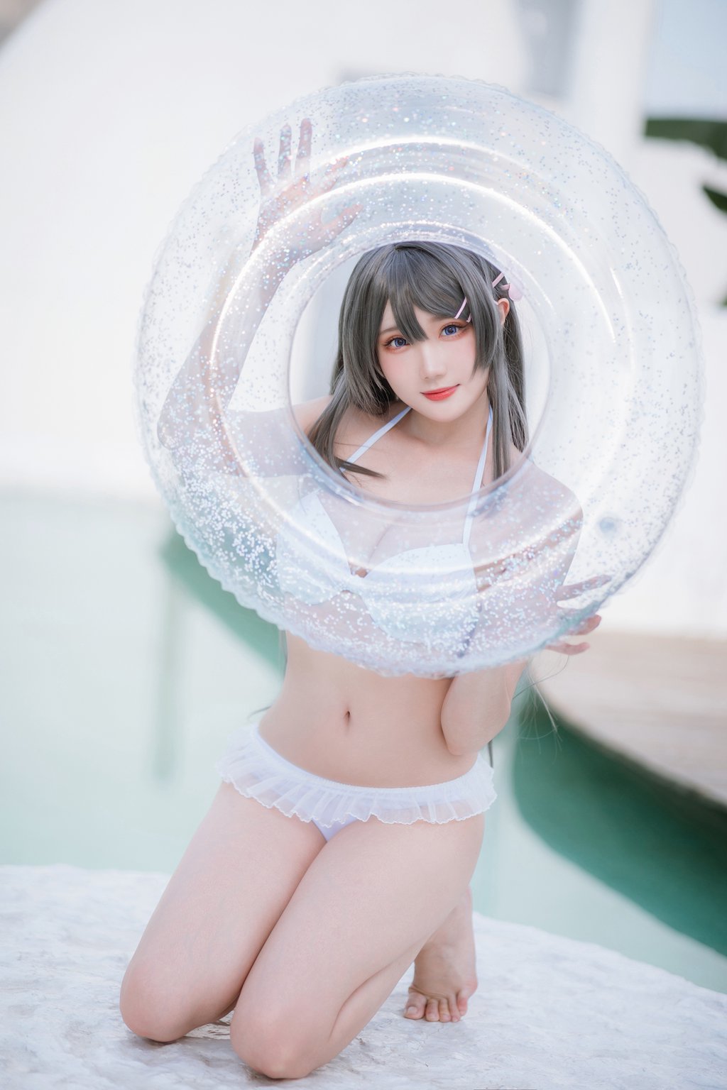 动漫Coser@瓜希酱 樱岛麻衣 泳装 [28P/54MB] 网红写真-第3张