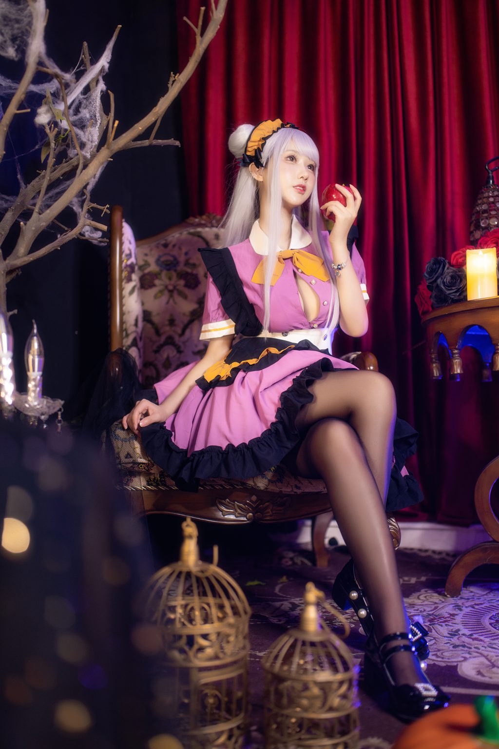 颜值博主@羽生三未 万圣黑丝女仆 [37P/1.09G] 网红写真-第2张