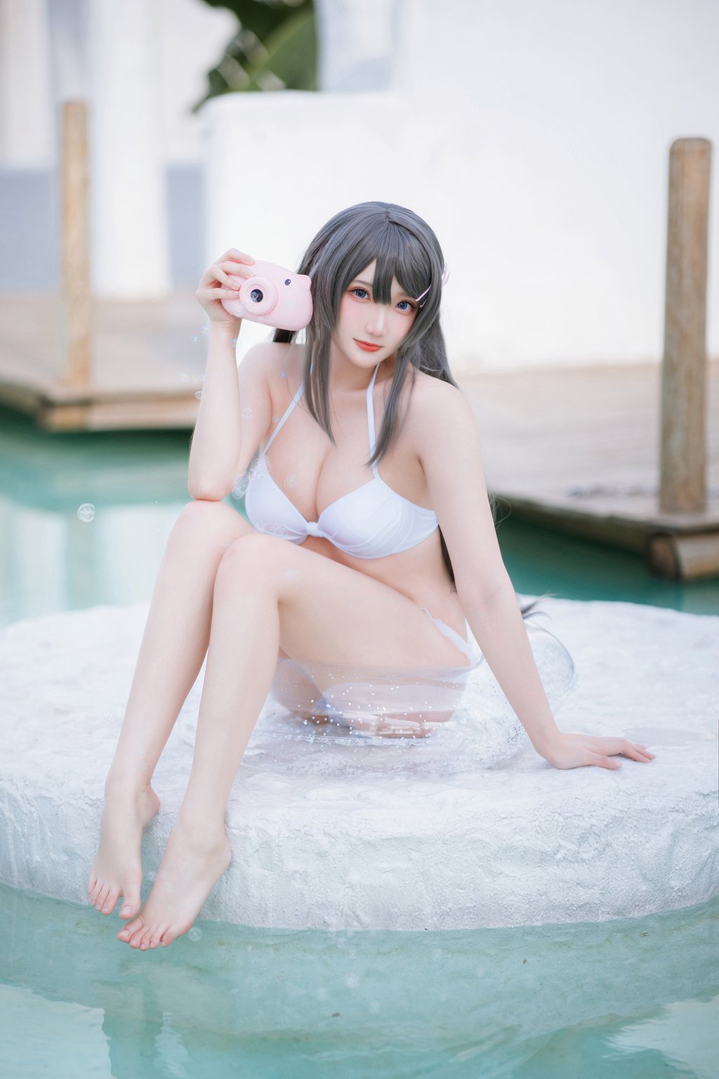 动漫Coser@瓜希酱 樱岛麻衣 泳装 [28P/54MB] 网红写真-第4张