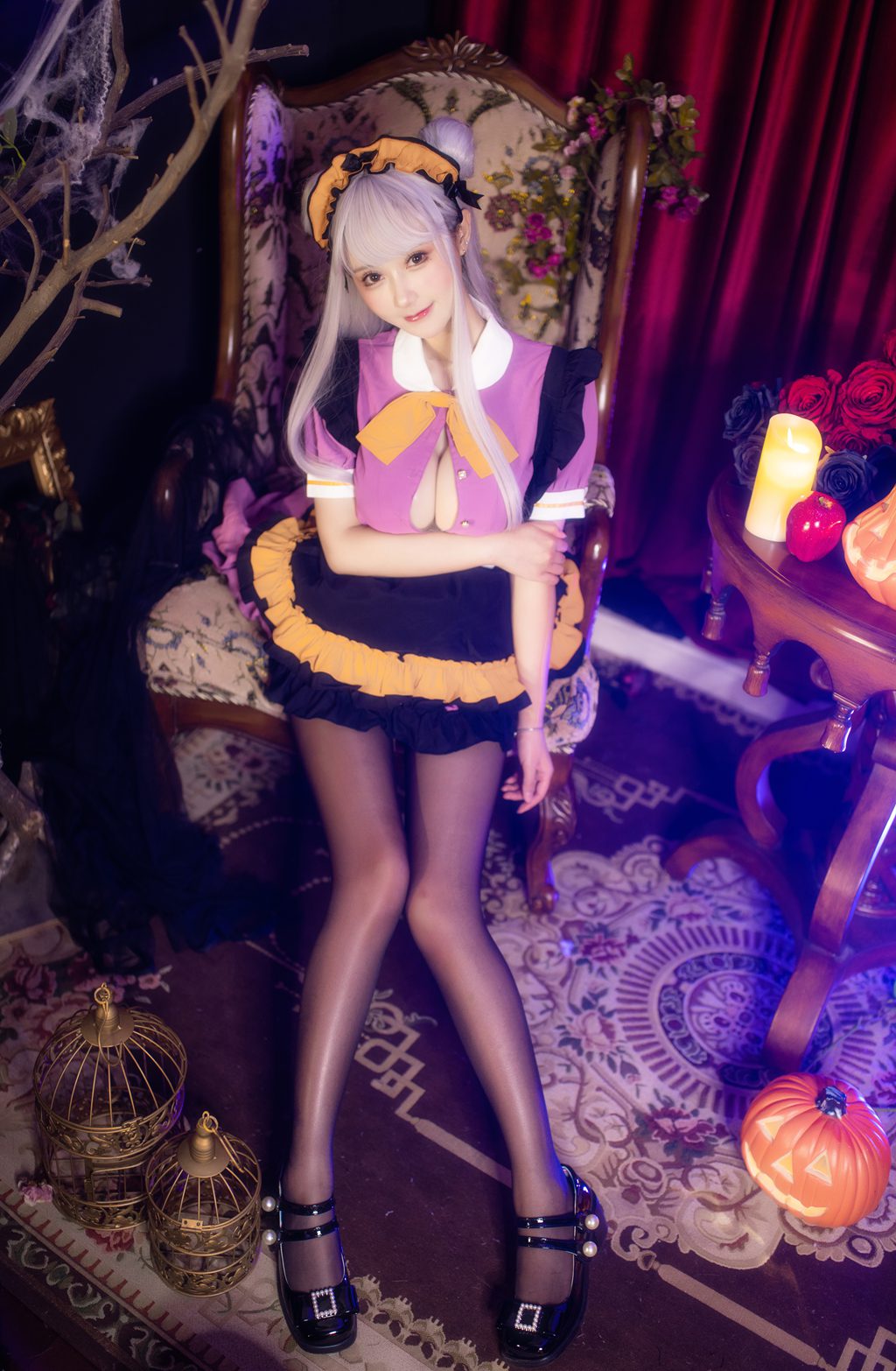 颜值博主@羽生三未 万圣黑丝女仆 [37P/1.09G] 网红写真-第3张
