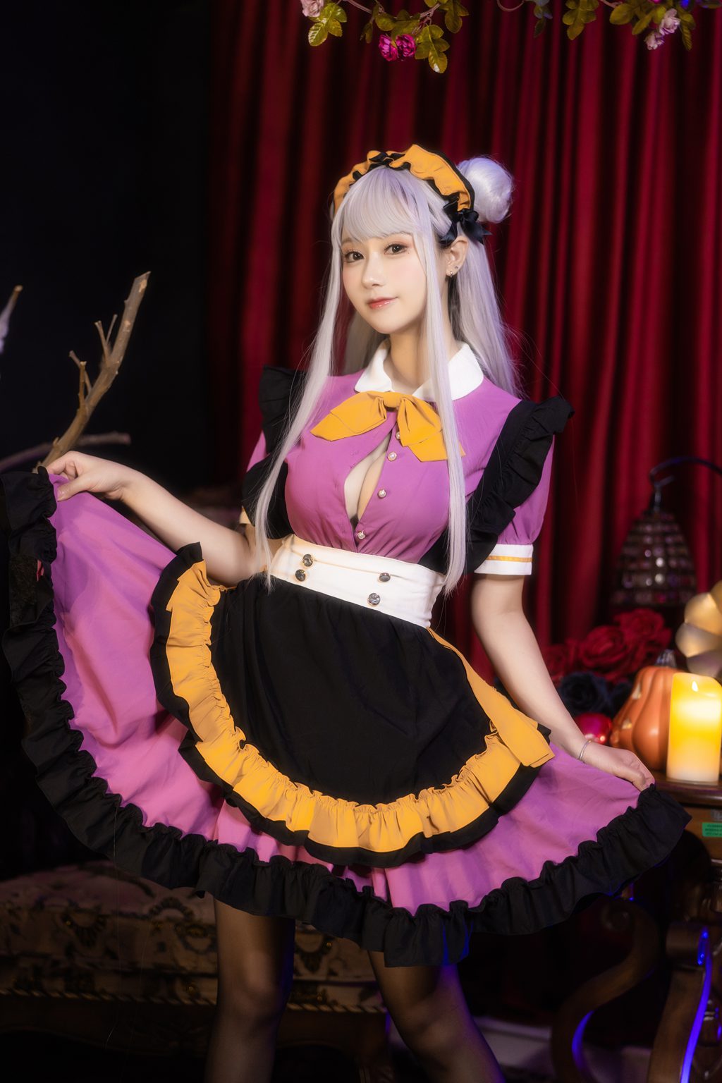 颜值博主@羽生三未 万圣黑丝女仆 [37P/1.09G] 网红写真-第4张