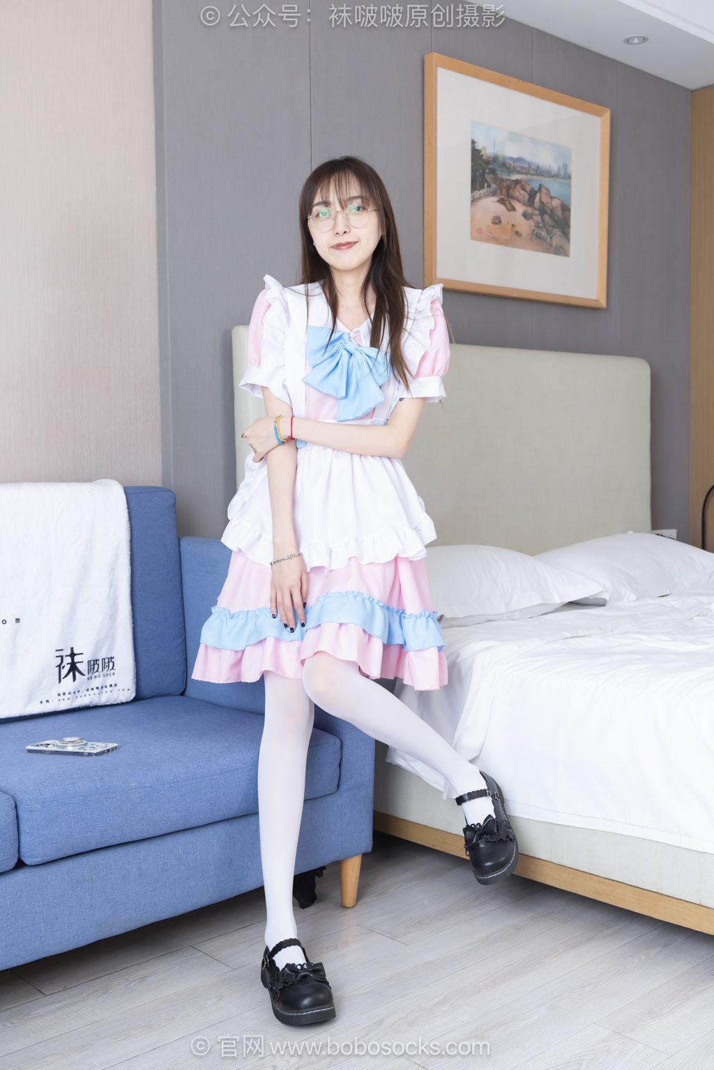 [BoBoSocks袜啵啵] NO.734 稚予-皮鞋、厚白丝、女仆装、挑鞋 [155P/1V/6.27GB] 年费专享-第3张
