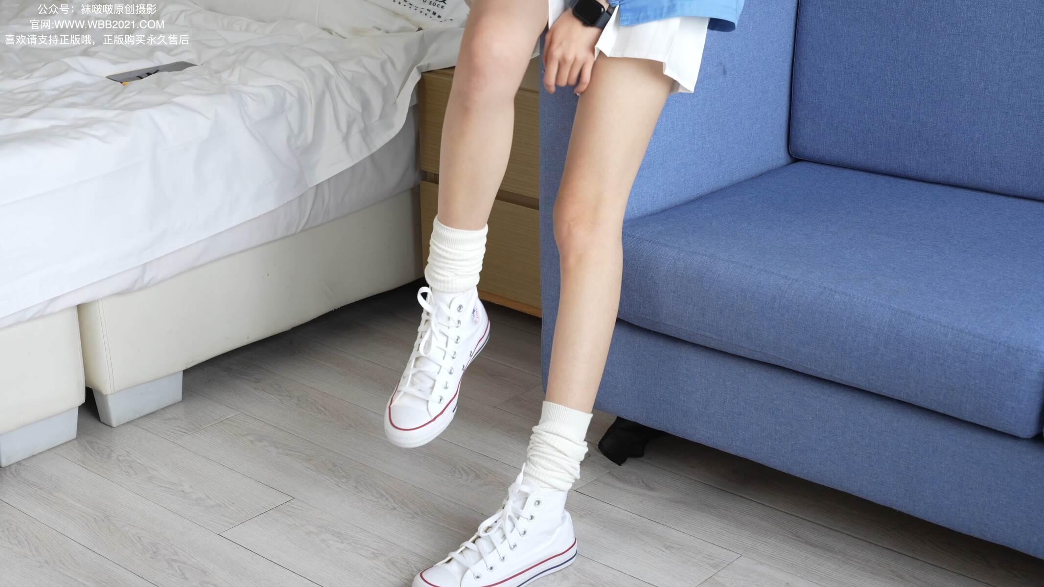 [BoBoSocks袜啵啵] 积分限定作品 NO.026 稚予-帆布鞋、白色棉堆堆袜[1V/4.09GB] 网红写真-第3张